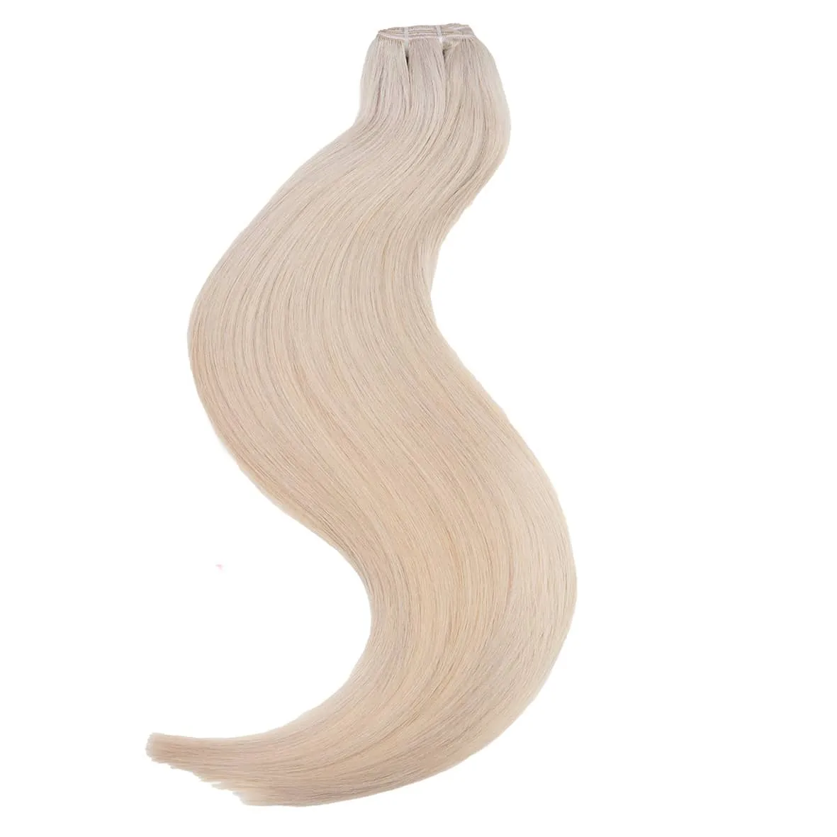 Träns löshår (weft) 60 cm i färg platina blond 100% Remy hår