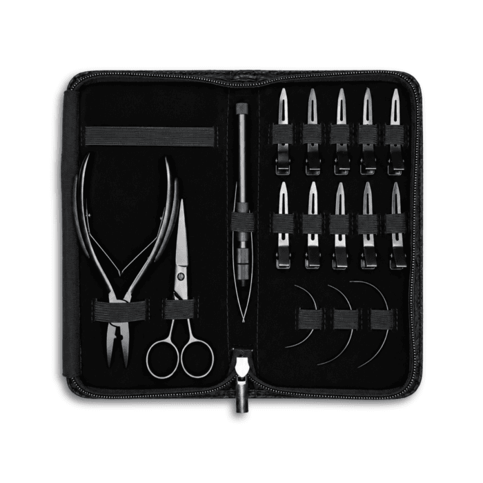 weft starter kit svart verktygskit för hair extensions i fodral – Xtensionsbolaget